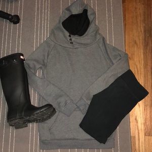 Charcoal gray hooded sweater